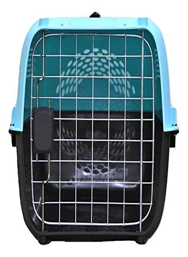 Petlicious & More® IATA Approved Pet Travel Carrier Plastic Handle Hinged Door Folding Collapsible Transport Box Crate Cage for Puppies & Cats, Size 19.5 x 13 x 12.5 (Blue) - Image 2